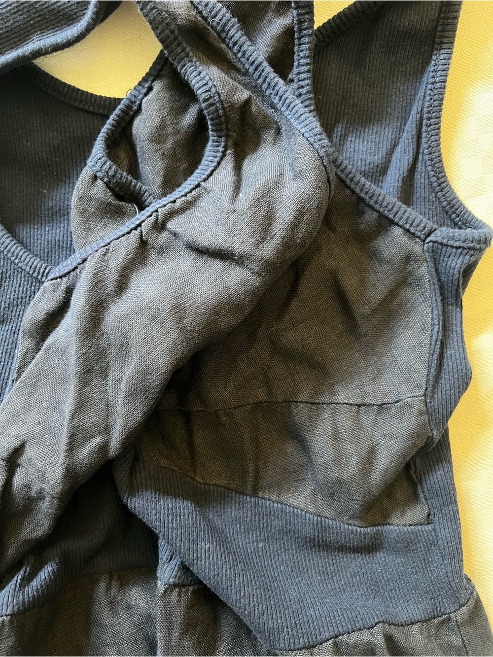 Linen Asymmetrical Navy Artsy Sleeveless Tank Dress - Picture 16 of 16